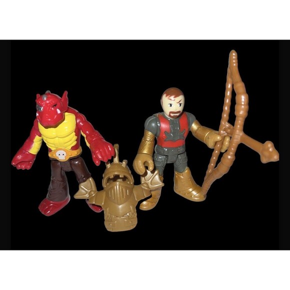 IMAGINEXT LIZARDMAN FIGURE CASTLE Knights Shield FISHER PRICE Lot - Picture 2 of 4